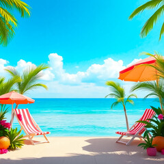 Summer and sea background suitable for advertising products.