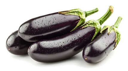 Fresh Eggplants isolated on white background