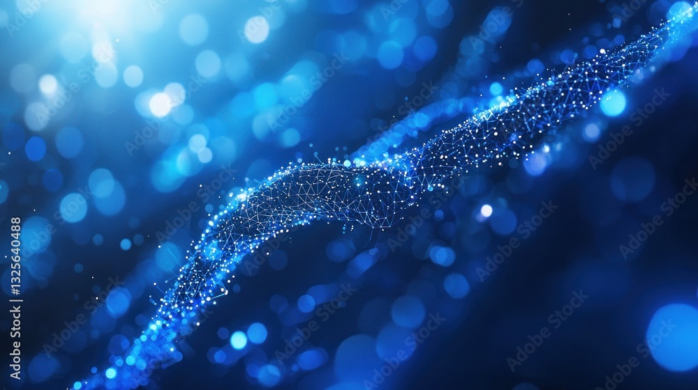 Aufkleber abstract image depicting a network of connected glowing elements