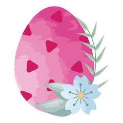 Pink Easter Eggs And Blue Flowers Decoration