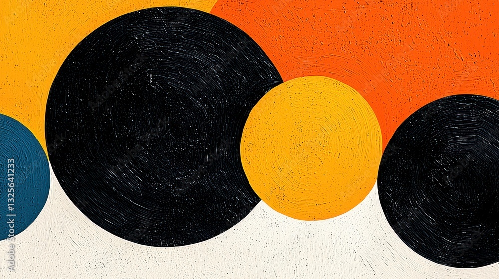 Aufkleber abstract color design with circles and bold color palette