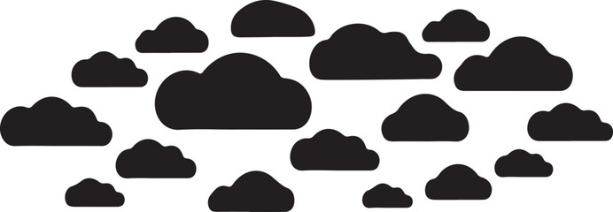 Unique Black Cloud Silhouettes Set for Design