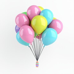 Naklejka premium Pastel Balloons and Easter Egg Festive Spring Celebration