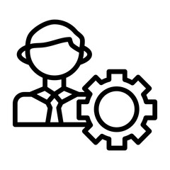Task Manager Vector Line Icon Design