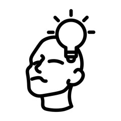 AI Learning Vector Line Icon Design