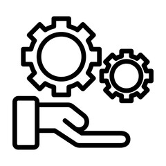 Assistant Settings Vector Line Icon Design