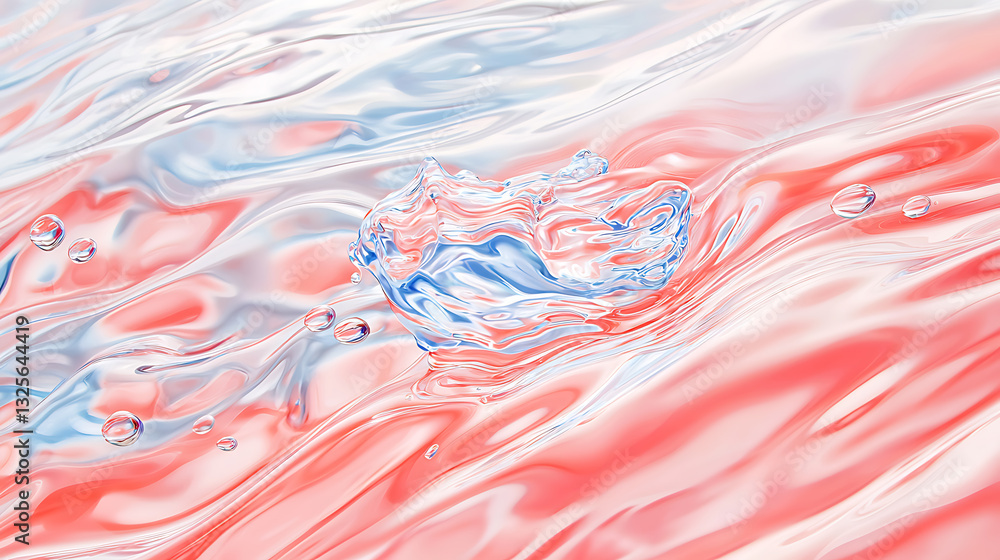 Poster splashing water action abstract background digital art fluid environment close-up view creative conc