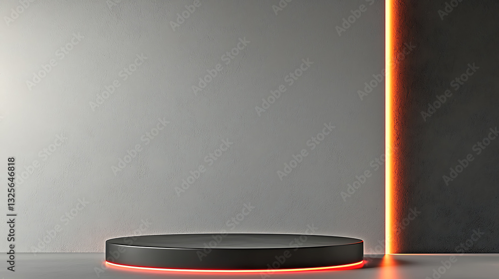 Aufkleber dynamic showcase platform with ambient lighting studio environment minimalist design modern aestheti