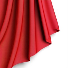 Red Fabric Draped Elegantly on White Background