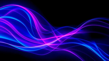 Obraz premium Neon Waves: Abstract, vibrant lines of electric blue and radiant pink, swirling and flowing against a dark canvas, creating a sense of motion and energy.