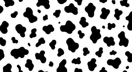 Fototapeta premium A seamless cow pattern featuring bold, black and white spots, perfect for creating stylish designs, textiles, and modern fashion.