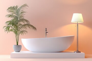 modern bathroom interior with bathtub