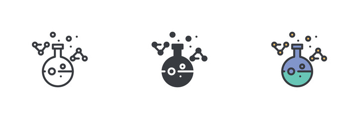 Scientific experiment different style icon set