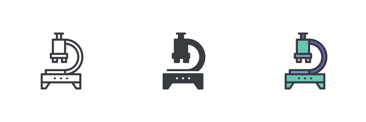 Microscope different style icon set