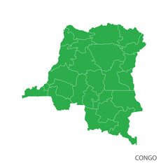Congo map line per area green design 