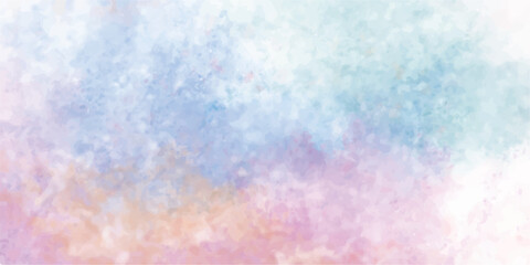 Clouds and sky watercolor vector hand drawn vector illustration. Abstract blue winter watercolor background. Sky pattern with snow. Light blue watercolour paper texture background. 