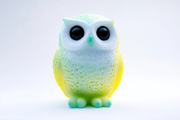 Obraz premium Glow-in-the-dark rubber owl with black eyesisolated on a white