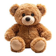 brown teddy bear isolated on transparent white background, clipping path