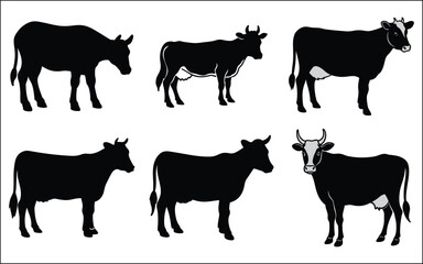 Obraz premium cow silhouettes