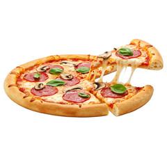 pizza with transparent image