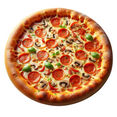 a pizza with transparent image