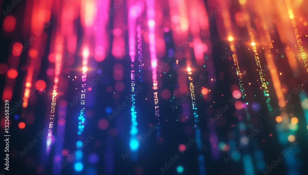 Poster closeup view of colorful programming code on a monitor, blurred background, generative ai concept, g