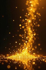 Obraz premium Glittering gold flakes float gently through the air, sparkle, golden, shine