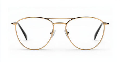 Stylish pair of eyeglasses with sleek metal frame and clear lenses, perfect for office use or casual wear