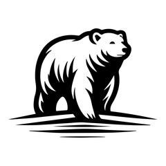 Polar bear on a branch & vector illustration of a bear