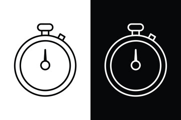 Stopwatch Vector Icon. Clean Outline Design for Digital & Print Use