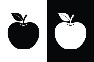 Flat Apple Icon. Modern Silhouette Symbol for Web & UI Design
