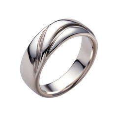 silver ring on transparent background