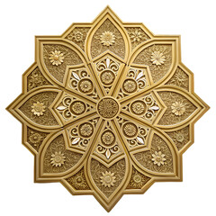 Golden mandala  on white background
