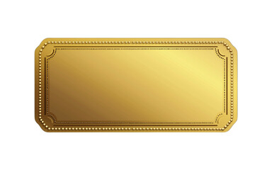 Golden ticket on transparent background representing vip access or winning
