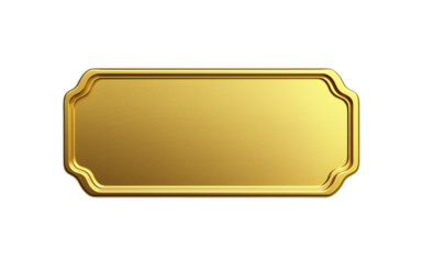 Golden ticket on transparent background representing vip access or winning