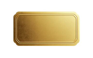 Golden ticket on transparent background representing vip access or winning