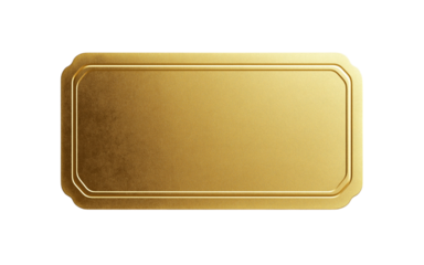 Golden ticket on transparent background representing vip access or winning