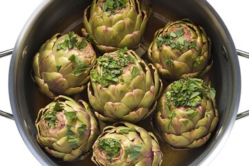 Fototapeta premium a pot containing artichokes