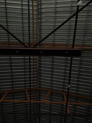 View of steel roof with line pattern 