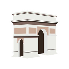 Fototapeta premium Arc de Triomphe isolated. Arc de Triomphe vector. Arc de Triomphe icon. Paris historic triumphal landmark city center on white background. Symbol illustration, tourism, travel, France, Europe, graphic