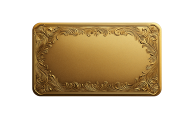 Golden ticket on transparent background representing vip access or winning