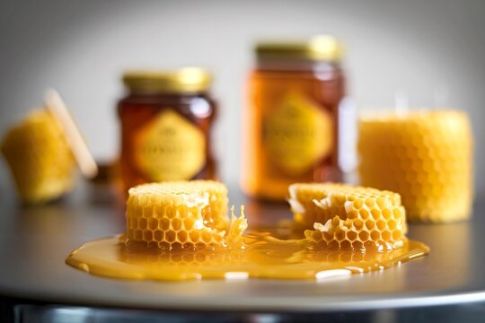 A photo of a broken yellow honeycomb