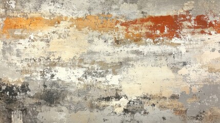 Abstract textured background with shades of gray, orange, and cream, creating a weathered, artistic effect suitable for modern interiors or graphic design projects