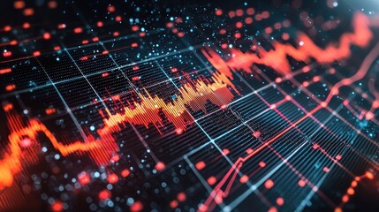 Fototapeta premium A detailed abstract representation of data analysis and trending statistics