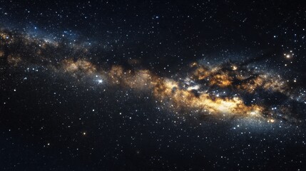 Stunning View of a Vast Spiral Galaxy with Brilliant Stars and Cosmic Clouds in a Dark Universe Background
