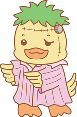 Cute Duck Halloween vector icon. Funny baby Duck animal series Halloween illustration.Cute Duck Halloween vector icon. Funny baby Duck animal series Halloween illustration.