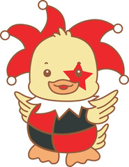 Cute Duck Halloween vector icon. Funny baby Duck animal series Halloween illustration.Cute Duck Halloween vector icon. Funny baby Duck animal series Halloween illustration.