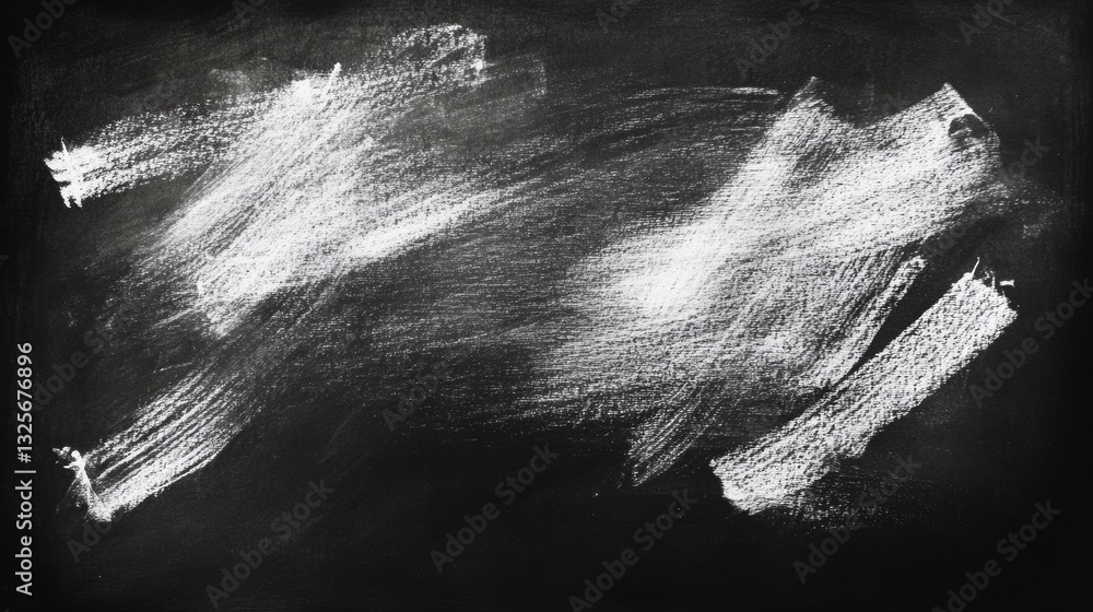 Aufkleber abstract representation of chalk on blackboard surface with random white brush strokes creating a te