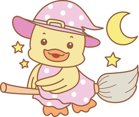 Cute Duck Halloween vector icon. Funny baby Duck animal series Halloween illustration.Cute Duck Halloween vector icon. Funny baby Duck animal series Halloween illustration.