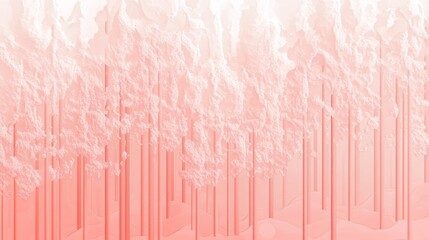 Rippled forest gradients in coral pink and frosted cream plain background